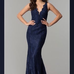 Full Length Navy Blue Dress
